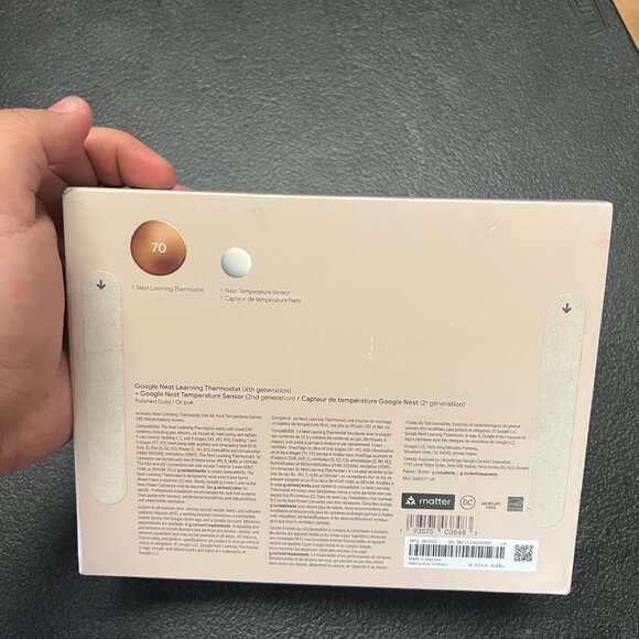 New Gold Google Nest Learning Thermostat 4th Gen + Sensor - SEALED - Picture 2 of 2